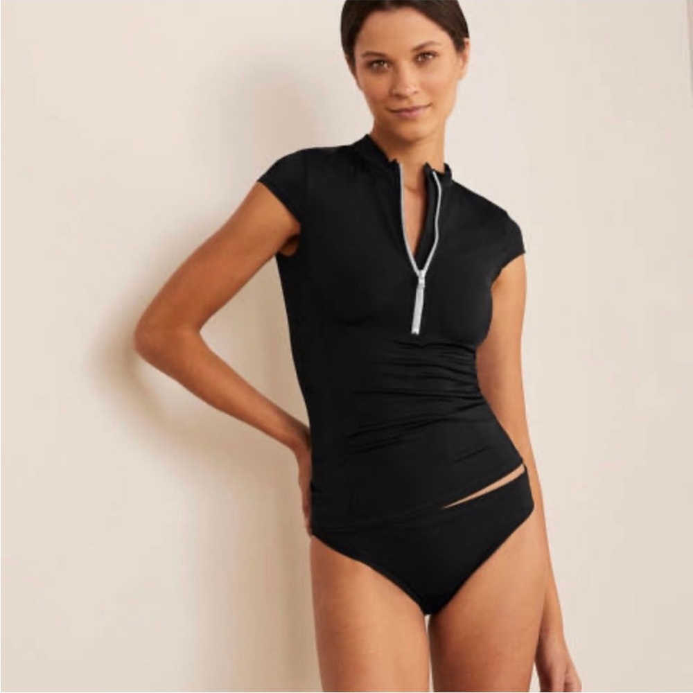 Boden Cap Sleeve Rash Guard Swim Top